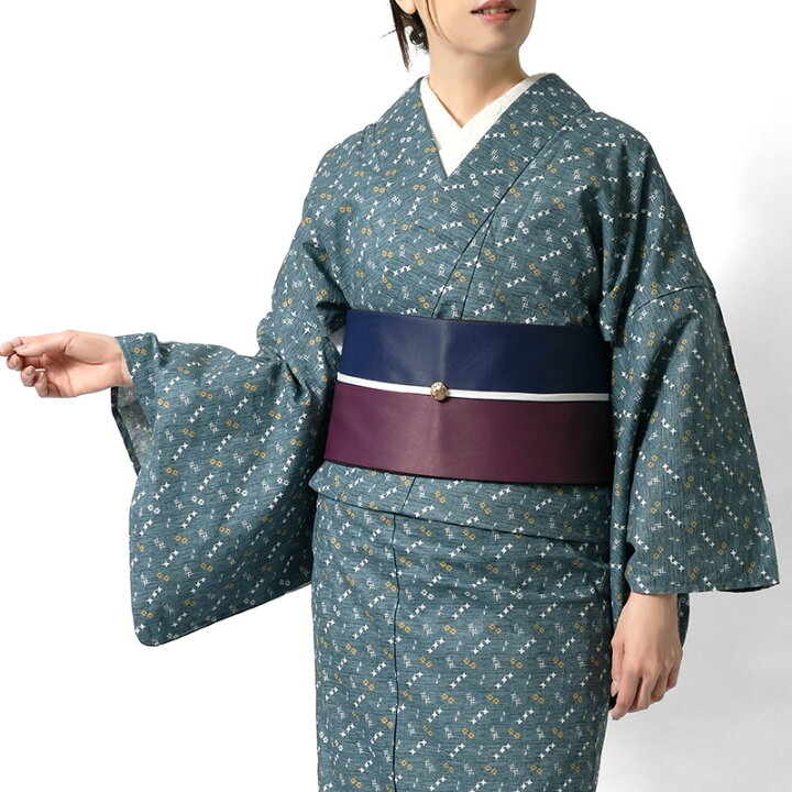 楽天市場】木綿着物 単衣 小柄 レトロパターン かすれ 青緑 藍色  