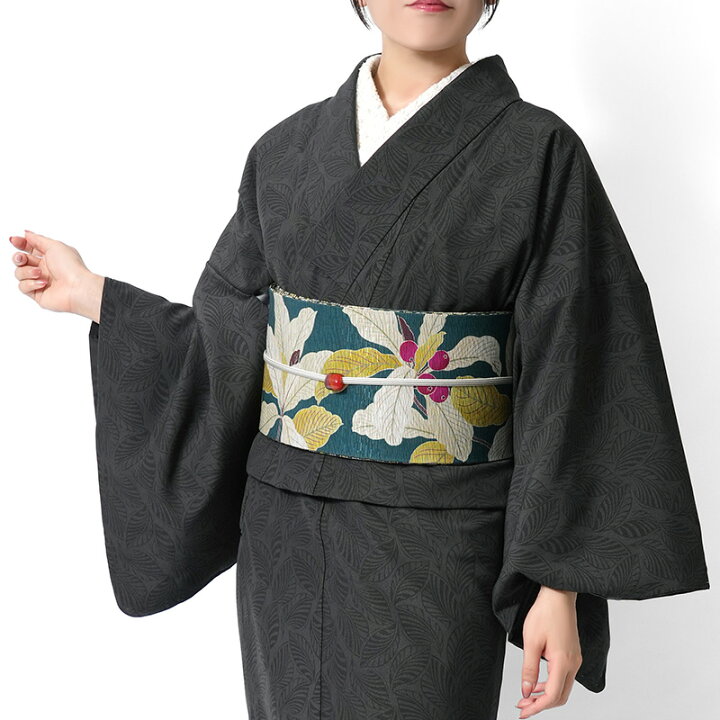 楽天市場】【15%OFFクーポン配布中】着物 グレー JAPAN MODE 葉 植物  
