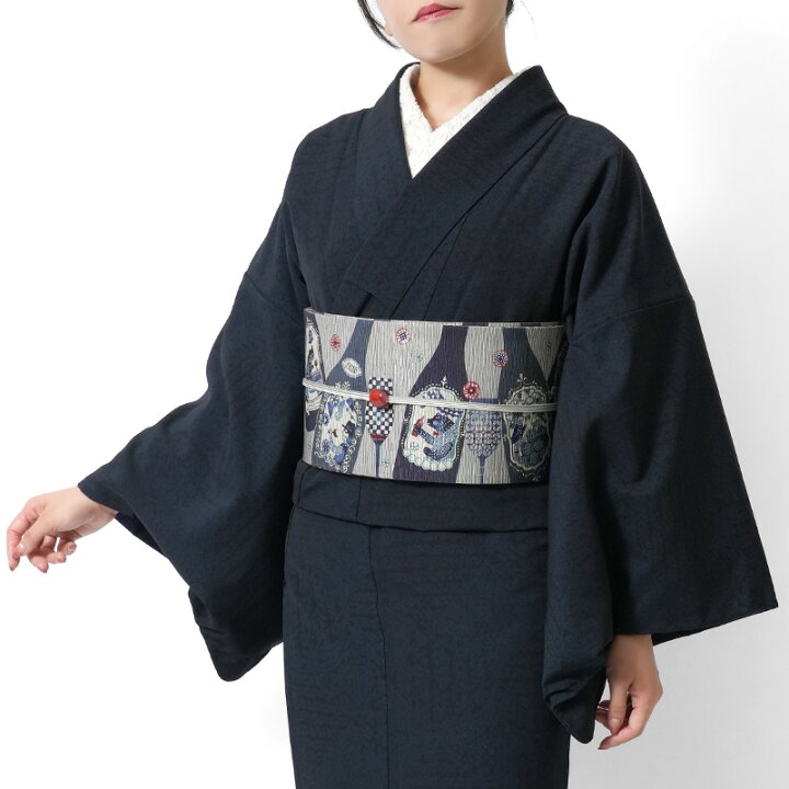 楽天市場】着物 ネイビー 濃紺 JAPAN MODE 小花ペイズリー 袷 洗える 