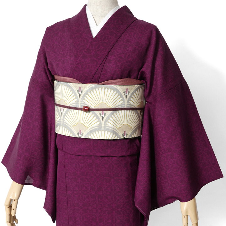 楽天市場】着物 セオアルファ 単衣 JAPAN MODE 蔦 唐草 ボルドー 赤紫  