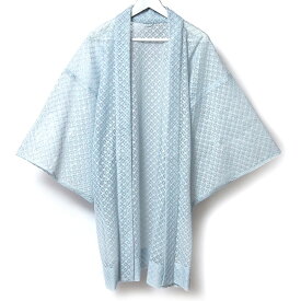 【Max2000円OFFクーポン配布中】長羽織 レース 水色 ブルー 薄羽織り 七宝 コート 和装 日本製 着物