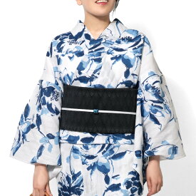 【スーパーSALE】浴衣 美術サロン 藍捺染 牡丹 白 藍 紺 知多木綿 レディース 上品 女性用 仕立上がり 単品 日本製 本染め