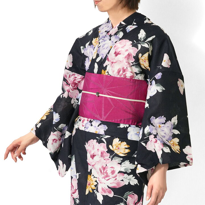 楽天市場】【MAX3000円OFFクーポン配布中】浴衣 黒 紺 ボタニカル 花柄 