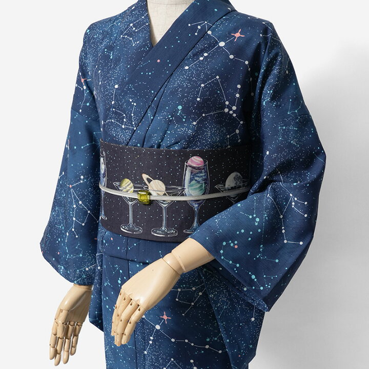 楽天市場】浴衣 セオアルファ 夏の星座 宇宙 星空 夜空 紺 ネイビー 