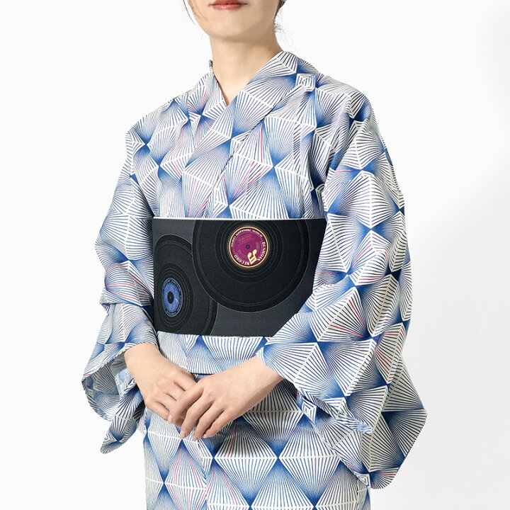 楽天市場】浴衣 白 青 ダイヤパターン 菱型 木綿 古典柄 幾何学 大人 