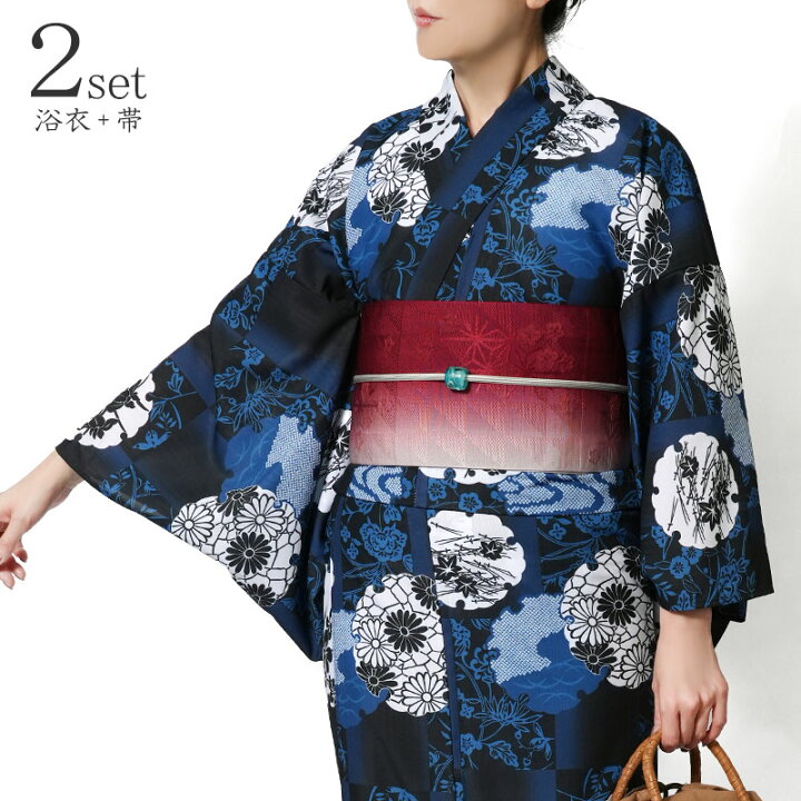 楽天市場】【3点15%OFFクーポン配布中】浴衣セット 2点セット 花丸紋 