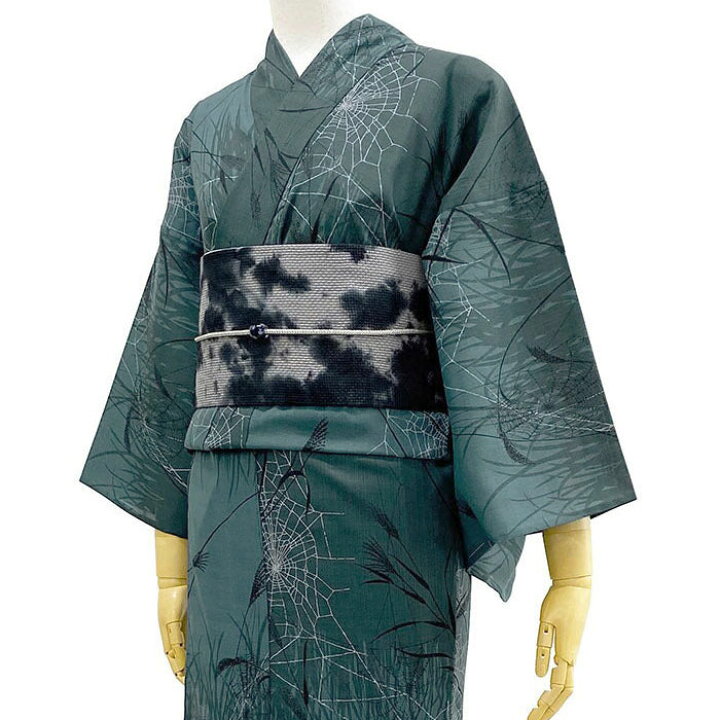 楽天市場】【10%OFF】撫松庵 ススキと蜘蛛の巣 濃グリーン グレー 深緑 
