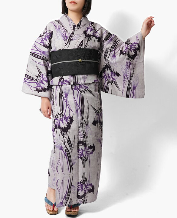 楽天市場】【10%OFFクーポン】浴衣 注染 綿麻 薄紫に菖蒲 あやめ 古典 