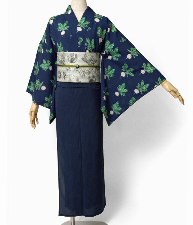 楽天市場】【3点15%OFFクーポン配布中】夏着物 ラディッシュ ネイビー 