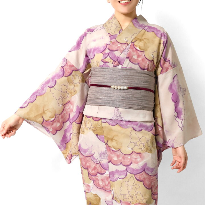 楽天市場】浴衣 tsumori chisato セオアルファ 雲 森 街 ピンク 