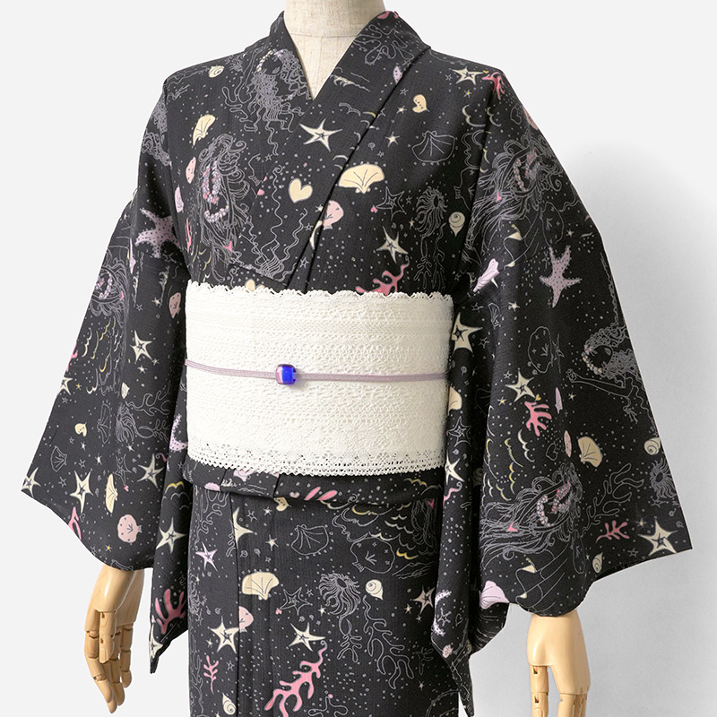 楽天市場】浴衣 tsumori chisato セオアルファ 海 貝 珊瑚 黒 ブラック