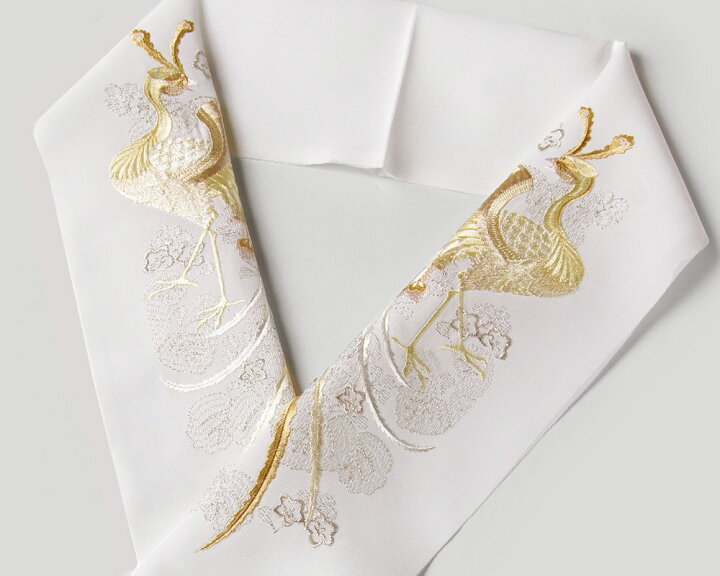 楽天市場】半衿 刺繍 礼装用 鳳凰 桐 白 金 銀 塩瀬 吉祥文様 伝統文様 