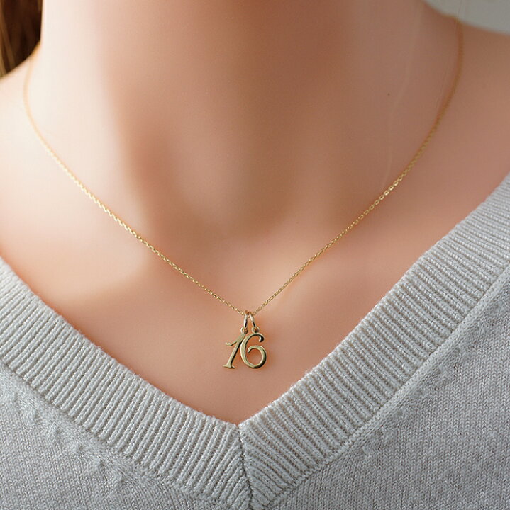 楽天市場】k18 ゴールド ネックレス ペンダントトップ ナンバー  