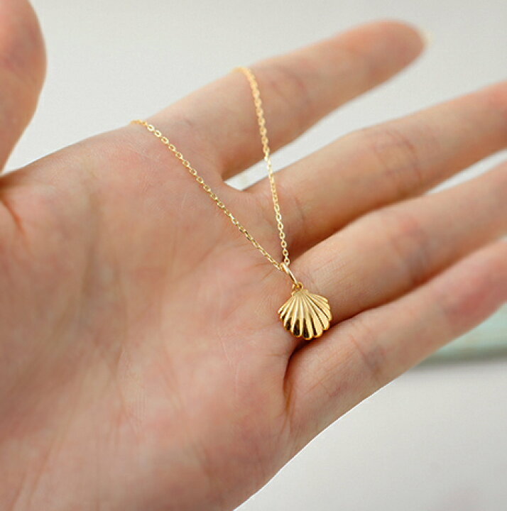 楽天市場】k18 ゴールド ネックレス ペンダントトップ 貝殻 シェル  