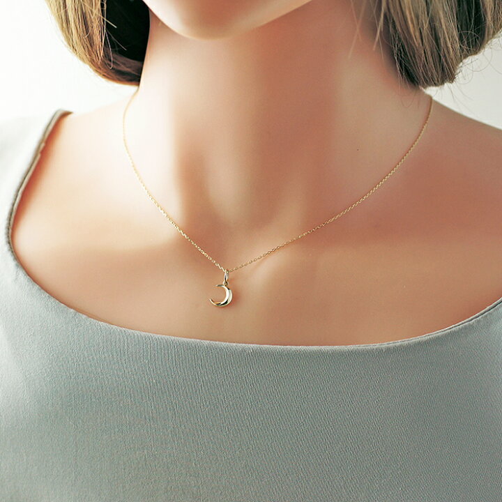 楽天市場】k18 ゴールド ネックレス ペンダントトップ 月 ムーン  