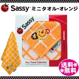 sassy　サッシー　ミニタオル・オレンジ（箱入り）【単品では販売できません。2,000円（税別)以上のご注文の方のみ販売】
