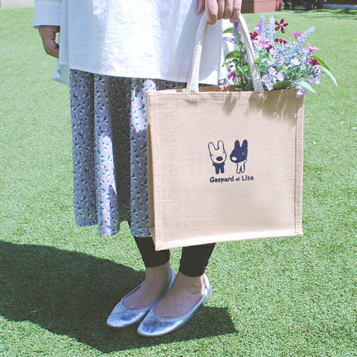 楽天市場】【20周年記念クーポン】 刺繍ジュートバッグ（M）-リサと 