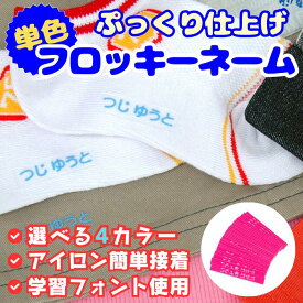 【クーポン有り】 名前付け 靴下 アイロン《お名前単色フロッキー》フロッキーネーム ネームオーダー お名前シール シンプル 漢字 アルファベット 保育園 伸縮素材 カット済み シート ディアカーズ