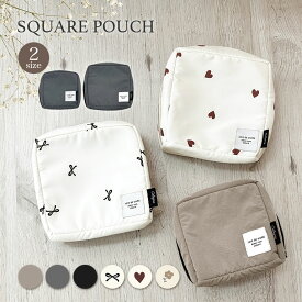 【大小2サイズ】 ポーチ 撥水 はっ水 化粧ポーチ 大容量 汚れにくい メイクポーチ 自立 小物入れ 小さめ 大きめ コンパクト 持ち歩き 機能的 おしゃれ かわいい 小さい ミニ ナイロン スクエア バッグインバッグ 旅行 トラベル 仕分け 収納 シンプル プレゼント dz169 sc対象