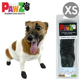 PAWZ ラバードッグブーツ ブラック XSサイズ 12枚入(4本足3回分) 小型犬向け 犬用 ブーツ ポウズ パウズ アウトドア 肉球 保護 滑り止め 海外ブランド