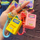 【即納】スポンジボブ 飛び出すおもちゃ キーホルダー フィギュア 学生 子供 キーチェーン 鍵 ペンダント かばん掛け …