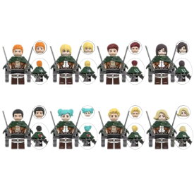 【即納】8体セット「進撃の巨人」第3弾フィギュア 進撃 巨人 グッズ エレン ミカサ アルミン リヴァイ アニメ バッジ ディスプレイ プレート コレクタブル コレクション レゴ ブロック