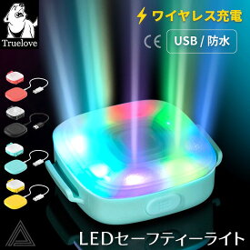 【無料簡易ラッピング対象】犬用 LED ライト 光 レインボーカラー 7色発光 IP65 ワイヤレス充電 USB 防水 超明るい 夜間散歩 首輪取り付け可能 安全基準クリア 中型犬 大型犬 リード 点灯 点滅ペット用 ドッグラン 夜 安全 【Truelove正規品】 TLD19102