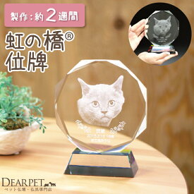 【クーポン有】ペット 位牌 オクタゴン クリスタル ペット位牌ペット仏具 写真彫刻 ペット供養 ガラス お位牌 記念碑 名入れ 遺影 写真入り レーザー 供養 犬 猫 動物 メモリアル ペットメモリアルグッズ ペットロス