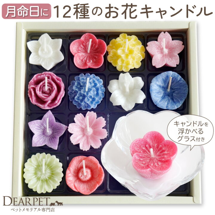 楽天市場 ペット仏具 月命日に灯したい 花づくし フローティングキャンドルペット仏壇に ペット仏具と 贈り物 進物用 お悔み お供え メモリアル キャンドル 仏具 喪中返し 喪中見舞い 桜 桜特集 ペット仏壇仏具のディアペット