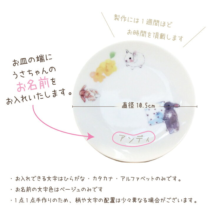 楽天市場 ペット仏具 かわいい 名前入り ラビット プレート ペット供養 ペットロス 兎 うさぎ ウサギ ラビット Rabbit お皿 ごはん皿 供物 愛兎 お供え キャンドル皿 香皿 お悔み メモリアル ギフト 名入れ無料 イラスト ペット仏壇仏具のディアペット