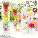 ペット お悔やみ プリザ 虹の橋 グラス ローズ プリザーブドフラワー M かわいい おしゃれ 犬 猫 ペットロス 供花 ブ…