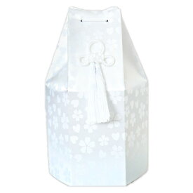 ペット骨袋 骨壷カバー さくらハート 六角 6寸 【送料無料】6.0寸 骨壺カバー 覆袋 ペット用 犬 大型犬 ピンク ブルー ホワイト 桜 覆い袋 骨壷袋 シンプル パステル かわいい おしゃれ