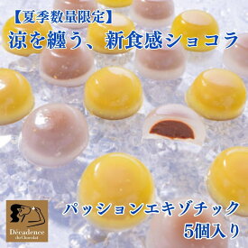 【冷凍配送】【9/30まで数量限定】ショコラ水まんじゅう / パッションエキゾチック（5個入り） 敬老の日 サマーギフト 冷たいスイーツ 残暑見舞い お取り寄せグルメ お菓子 お中元 贈り物 東京土産 デカダンスドュショコラ decadence du chocola　和洋菓子 チョコレート