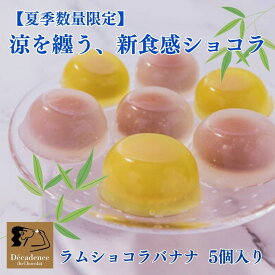 【冷凍配送】【9/30まで数量限定】ショコラ水まんじゅう / ラムショコラバナナ（5個入り）夏限定 お中元 敬老の日 サマーギフト 冷たいスイーツ 残暑見舞い お取り寄せグルメ お菓子 贈り物 東京土産 デカダンスドュショコラ decadence du chocola　和洋菓子 チョコレート