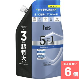 P&G(ピーアンドジー) [まとめ買い]【6個セット】h＆s 5in1 クールクレンズ シャンプー 詰替 超特大サイズ 850g