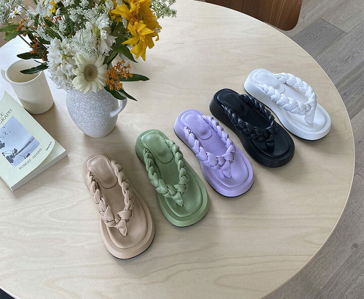楽天市場】サンダル トング ウェッジソール ウェッジヒール 厚底 