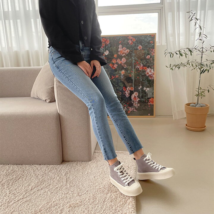 楽天市場】スニーカー ハイカット ウェッジソール レースアップ 靴紐  