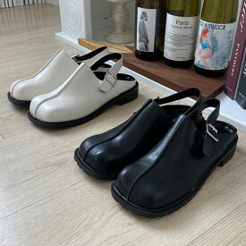 サンダル スクエアトゥ バックストラップ フラット レディース 黒 ブラック アイボリー ローヒール 歩きやすい 痛くない カジュアル シンプル 靴 婦人靴 韓国