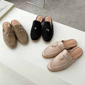 サンダル ローファー モカシン モチーフ フラット レディース ローヒール 黒 ブラック ベージュ アイボリー おじ靴 革靴 オックスフォード 靴 婦人靴 韓国