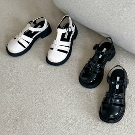サンダル グルカサンダル アンクルストラップ オブリークトゥ レディース ローヒール 黒 ブラック アイボリー 歩きやすい カジュアル シンプル 靴 婦人靴 韓国