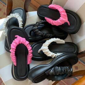 サンダル トング EVA レディース 厚底 ウェッジソール ウェッジヒール 黒 白 ブラック ホワイト ピンク 歩きやすい カジュアル シンプル 靴 婦人靴 韓国