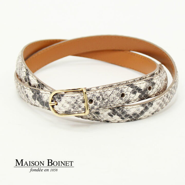 楽天市場】MAISON BOINET メゾンボワネ パイソン柄レザーベルト 93610G 