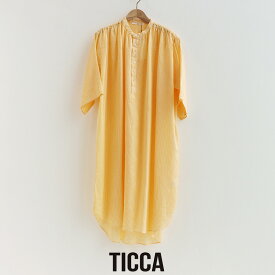 TICCA ティッカ ノーカラーギャザーワンピース TBCS-033