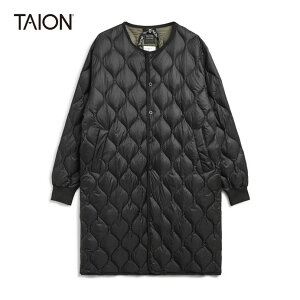 TAION/�^�C�I���@MILITARY OVER SIZE CREW NECK LONG DOWN JKT �iSOFT SHELL�j/�~���^���[ �I�[�o�[�T�C�Y�N���[�l�b�N �_�E���R�[�g-�\�t�g�V�F���@W104LSBPML-1LO�y���f�B�[�X�z�yBLACK�z