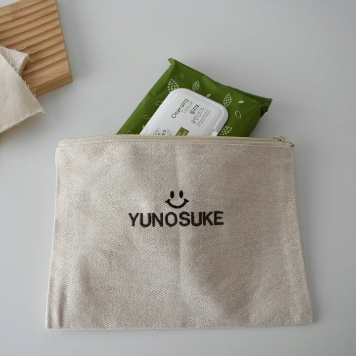 楽天市場】【名入れ刺繍】フラットポーチ 名入れ刺繍 名前入り マチ 