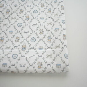 【即納】韓国生地 風船くま コットン 40数 1color 45cm 90cm 135cm 180cmカット済み 布 韓国 裁縫 ハンドメイド 手作り 男の子 女の子 幼稚園かばん お稽古かばん 保育園かばん