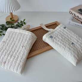 ヌビバッグ さくらんぼの刺繍 シューズバッグ nubi 上靴入れ 上履き シューズケース ヌビ イブル イブルバッグ ストライプ 約30×25cm 韓国製 通園 習い事 サブバッグ 男の子 女の子 保育園 幼稚園 入園 入学 キルティングバッグ