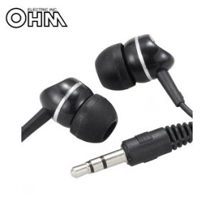 OHM ステレオイヤホン 1.2m ブラック EAR-0012 パソコン・AV機器関連 オーディオ