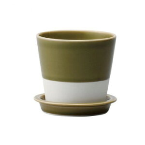 13686 波佐見焼 es table pot(esテーブルポット) 織部釉 ガーデニング・DIY・防殺虫 ガーデニング・花・植物・DIY