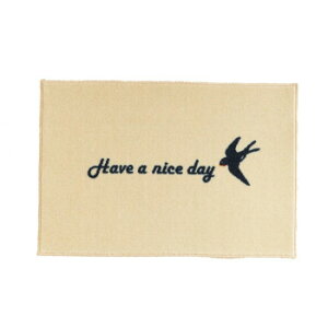 (�N���[���e�b�N�X) �f�U�C���}�b�g kahou HAVE A NICE DAY_ivory 45×75cm �C���e���A �~���E�J�[�e��
